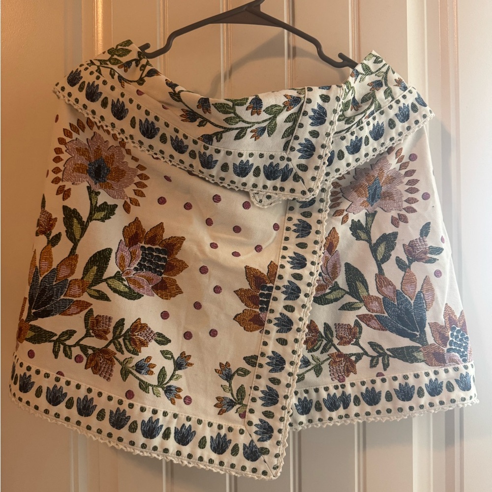 Farm Rio Floral Embroidered print Skirt